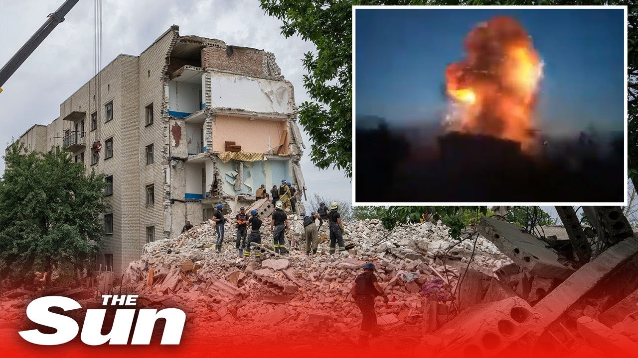 Horror moment Russian Missile Hits Apartment block in Ukraine Killing at least 15