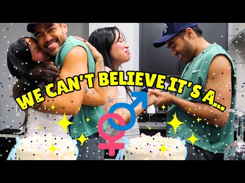 Getting our GENDER REVEAL CAKE