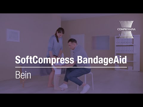 Ödemtherapie mit SoftCompress BandageAid – Anlegen der Bandagierung am Bein