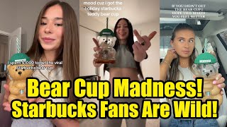 Starbucks Teddy Bear Cup causes Chaos! People Are Wild! #FAFO #soldout #consumerism #bearcup