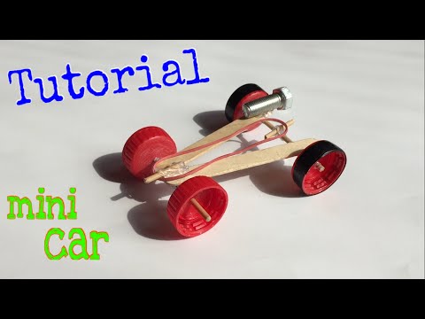 How to Make a mini Rubber band Car - (Homemade Toy) - Tutorial - YouTube