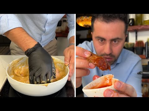 الطريقة الصح لأكل أجنحة الدجاج المقلية  [The Right Way Eating Chicken Wings]