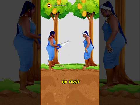 Greedy Man vs. Magic Tree! 🍏😂~ mini wood toy woodworking art skill/wood hand #shorts