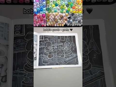 bora pintar Bobbie Goods com uma única cor? 🖤🐈‍⬛📓 #coloring #pintura #desenho #arte #bobbiegoods