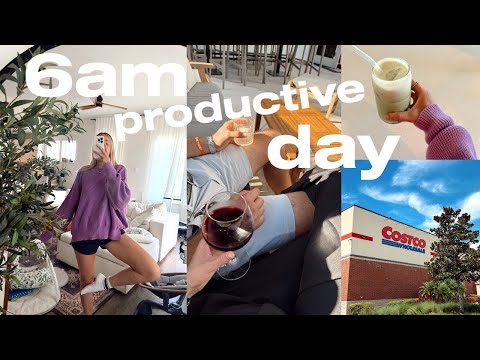 6am PRODUCTIVE DAY ⛅ healthy habits, Costco haul, high protein food prep, & challenging comfort zone