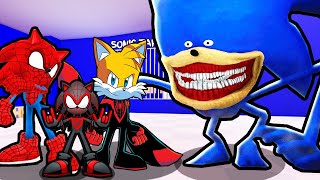 SPIDERMAN SONIC FAMILY VS SHIN SONIC PRISON RUN IN ROBLOX