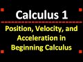 Calculus Concepts: Motion and Derivatives
