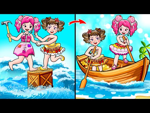 [🐾paper dolls🐾] Poor Girls Became Rich Girl After Adventure on Deserted Island | Rapunzel Family