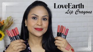 Swatches LoveEarth Lip Crayons | All Shades