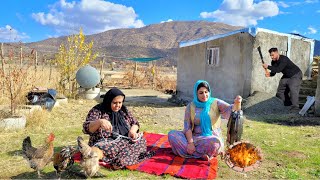 IRAN daily life | Fishing in the river and cooking stuffed fish in the Iranian village style