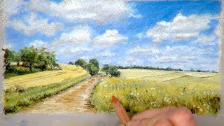 Simple Pastel Pencils Landscape - Perfect for Newcomers