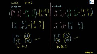 Associative Law under Addition and Multiplication of Matrices