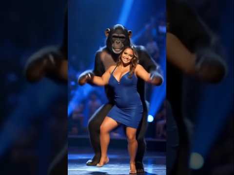 Fearless Woman Dances with a Chimpanzee on americas got talent Unbelievable Performanc #talent #show