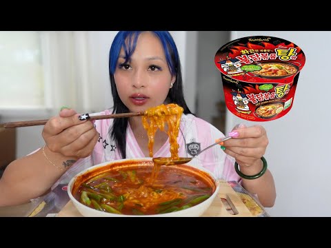 spicy cheesy samyang noodles *mukbang*