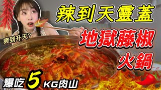 【大胃王挑戰】一個人在家煮麻辣藤椒火鍋吃5公斤🔥『爽到升天⁉️ 』大胃王挑戰｜Mukbang 吃播