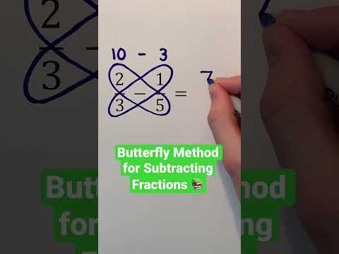 Butterfly Method for Subtracting Fractions 📚 #Shorts #math #maths #mathematics #education #learn