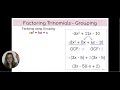 Factoring by Grouping Techniques