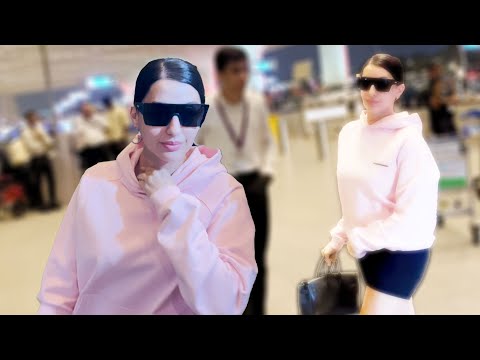 Nora Fatehi Steel The Show In Her PINK Casuals At Mumbai Airport #norafatehi