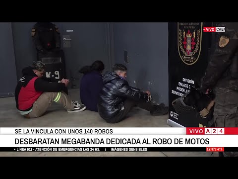 🚨 DESBARATAN BANDA DE MOTOCHORROS CON 27 DETENIDOS EN BUENOS AIRES