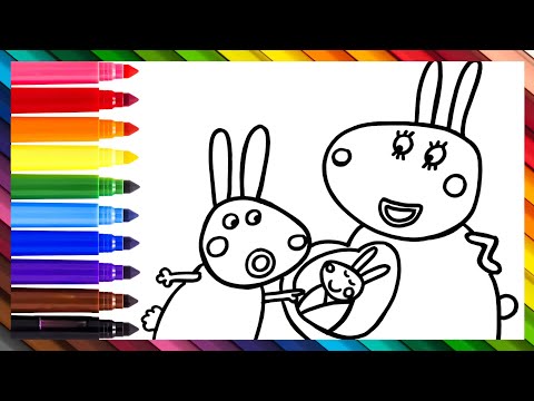 Dibuja y Colorea A Rebecca Liebre Con Su Mamá Embarazada 🐰🐇🤰🌈 Dibujos Para Niños