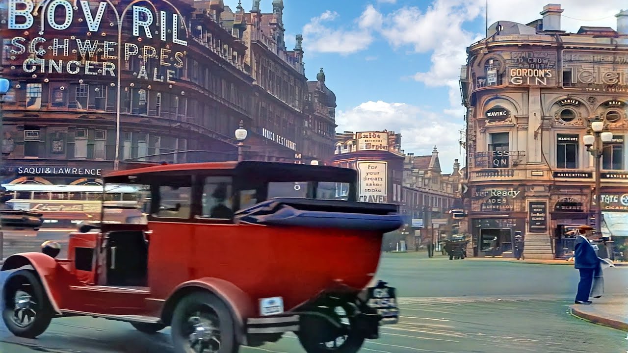 A Day in London 1930s in Colour [Remastered] W/Sound Design Added