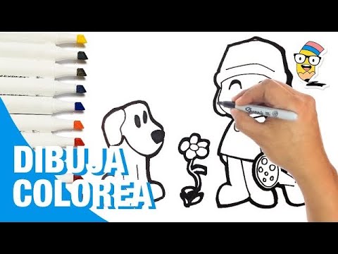 Dibuja y Colorea a POCOYO y LULA 🔵✍️🐕 Dibujos Para Niños