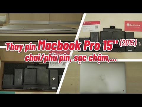 (VIETNAMESE) Thay pin Macbook Pro 15 inch (2015) bị chai pin, sạc chậm, phù pin