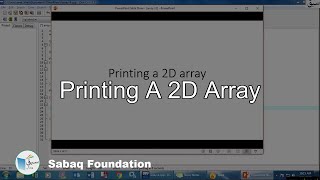printing a 2D array