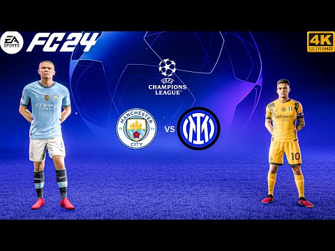 FC 24 - Manchester City Vs Inter - Ft. Haaland | UEFA UCL 24/25 Match | [ 4K60] HDR