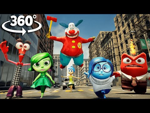 360° Inside Out 2 Escape from the Clown in the City VR