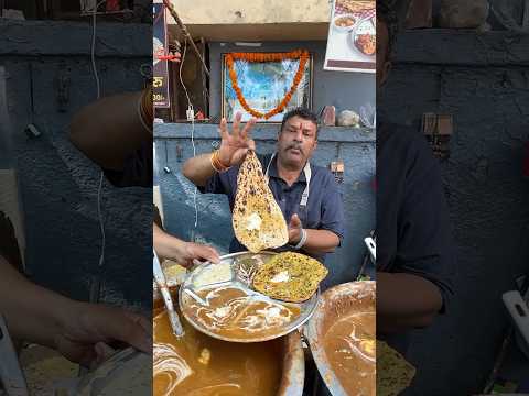 Cheapest & heaviest Naan thali only for 60/- Rupees 😱 #delhistreetfood #food #foodie #explore