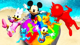GTA 5 Ragdoll Sprunki VS Mickey Ragdolling and Jumps into Rainbow Pool!