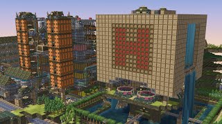 Waterfalls & Pixel Art: Hospital Mega Build Complete - Timberborn - Skyborn #14