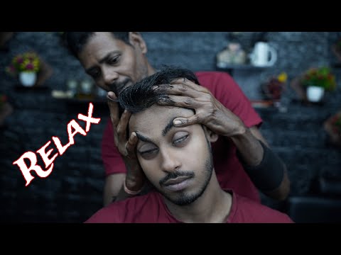 Relaxing Indian ASMR Head Massage By Old School Barber | Uncle Barber Doing Head Scratching Massage