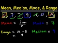 Calculating Mean, Median, Mode, and Range