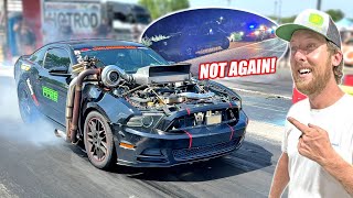 Cheap Racecar Challenge Day 2 - MAJOR Problems For Jackstand & The Mustang Runs FAST!