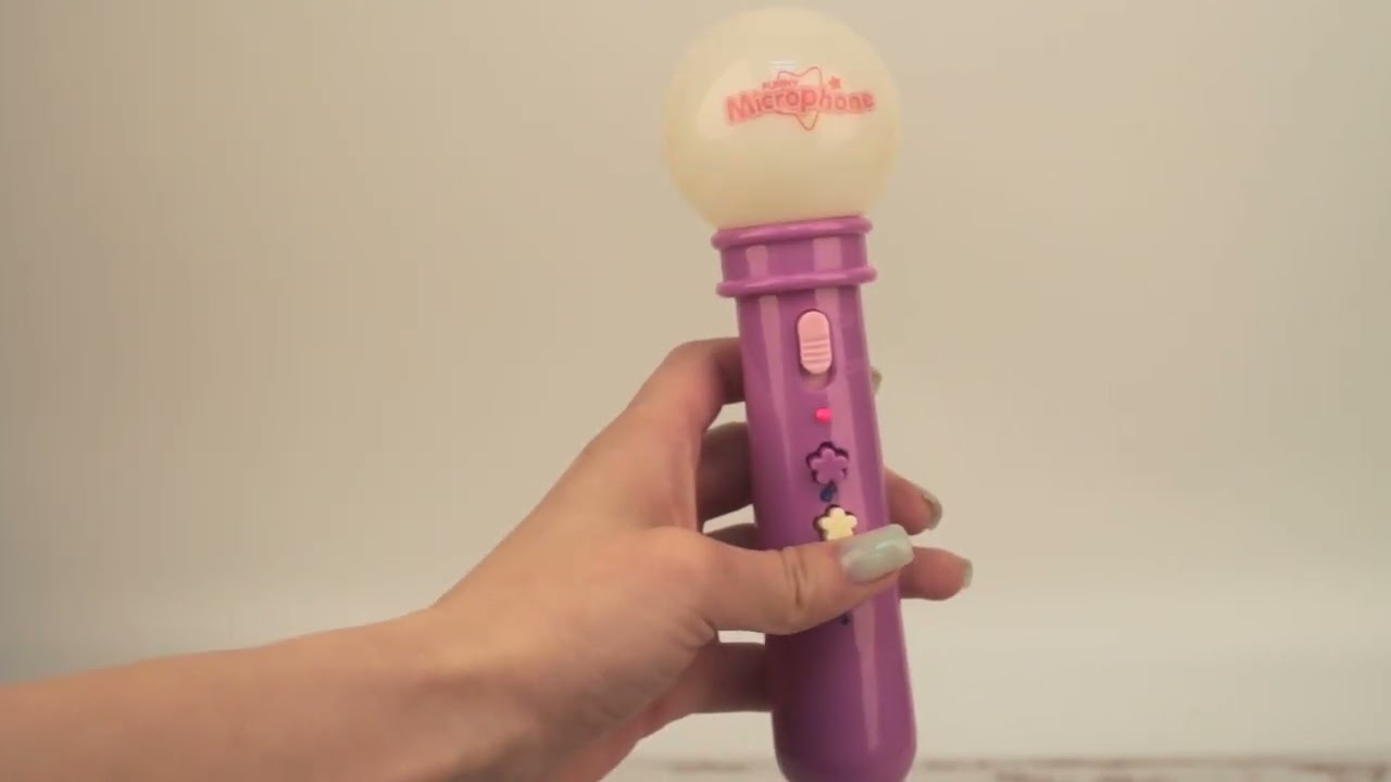 Игрушка музыкальная микрофон с динамиком розовый - видео