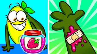 Hospital Sneak Food Challenge 🍟 Sneak FOOD Without Getting Caught? Funny Cartoons by Avocado Family