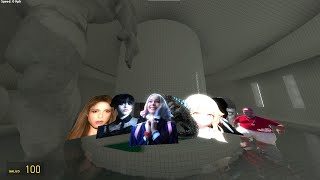 Merlina, Enid, Skibidi dop dop yes tes, Shakira, Shakira.exe and Nexbots in Garry's mod Poolrooms