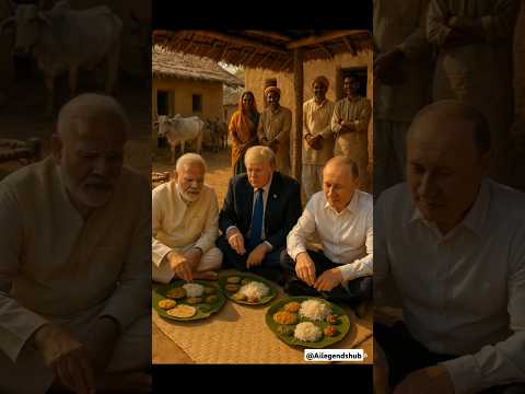 Modi, Trump & Putin Enjoy Desi Veg Thali in an Indian Village! 🇮🇳🍛