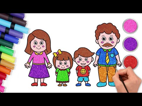 How to Draw a Family 👪 | Cute Art Ideas For Children | Chiki Art | HooplaKidz How To