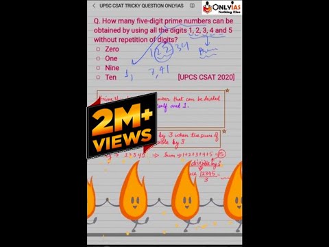 CSAT UPSC 2020 Question Tricks | 5 digits Prime No.| How’s the Trick? | UPSC | Shivam Yash