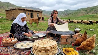 Baking Lavash Bread in Tandoor | Mountain Village Life in Iran