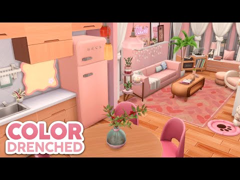 Pink Color-Drenched Apartment // The Sims 4 Speed Build: Apartment Renovation