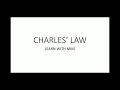 Charles's Law and Gas Behavior
