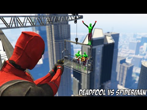 GTA 5 Funny Ragdolls With Stun Gun Deadpool Vs Green Spiderman (Euphoria Physics, Funny Moments)