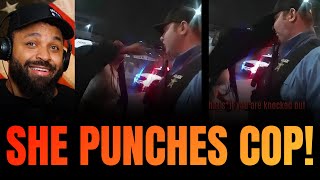 Woman Punches Cop then this Happens!