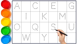 Alphabet, ABC song, ABCD, A to Z, Kids rhymes, collection for writing along dotted lines for toddler