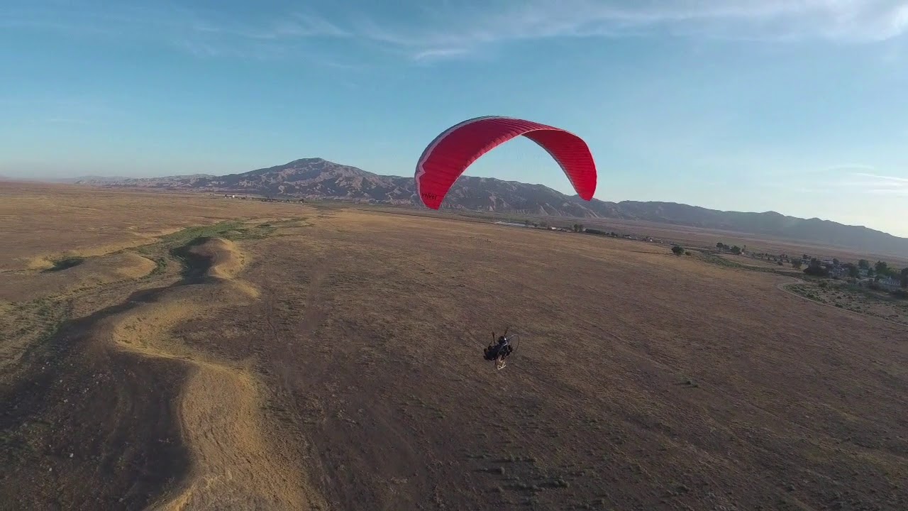 Paramotoring low over central California