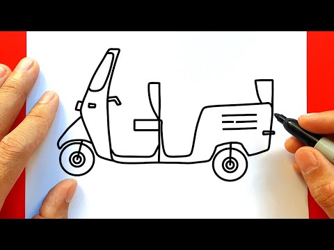 How To Draw Auto Rickshaw Step By Step